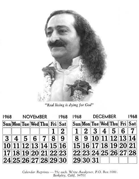 November-December 1968 Calendar