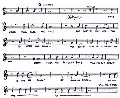 page 2 of sheet music for "Song For The Queen" by Robbie Basho dedicated to Mehera 1971