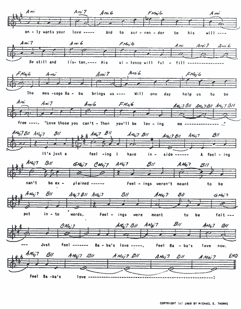 page 2 of It's Just a Feeling I Have, words and music by Michael Thorne