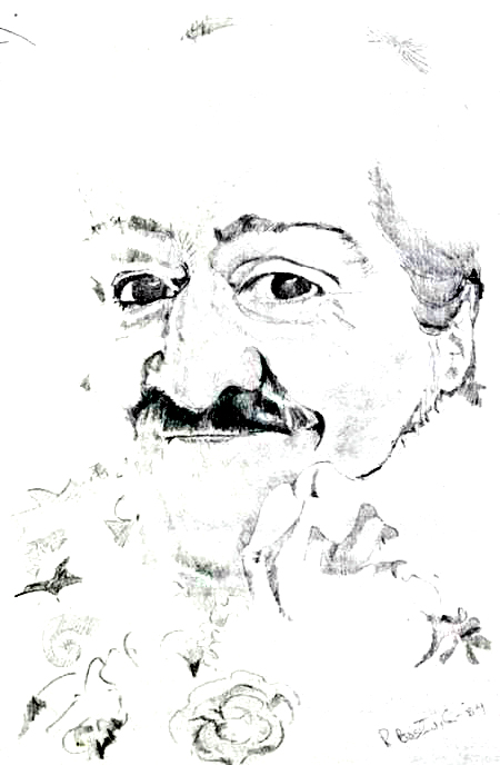 Drawing of Meher Baba by Randy Bostwick