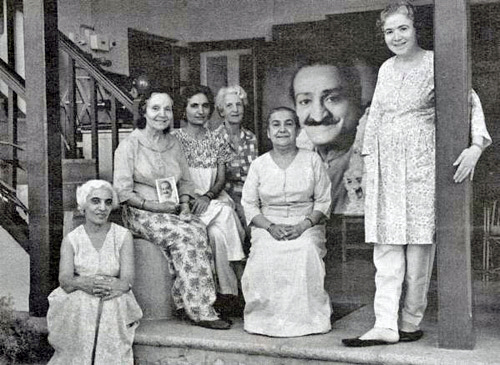 women Mandali on porch Meherazad 